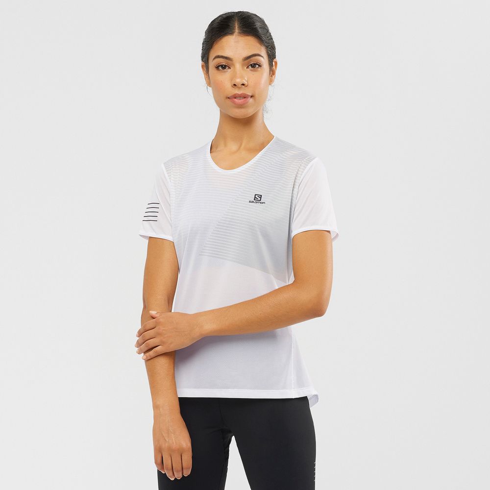 SALOMON SENSE Philippines - Women's Tee Shirts - White | 543671-IFK